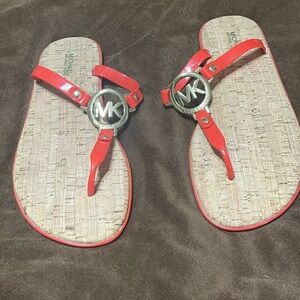 Red Michael kors jelly sandals
